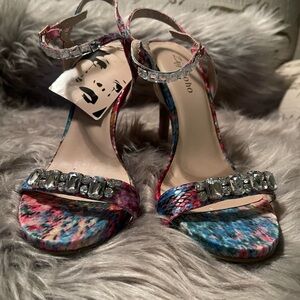 Zigi Soho Multicolor Heels with Crystal Embellishments